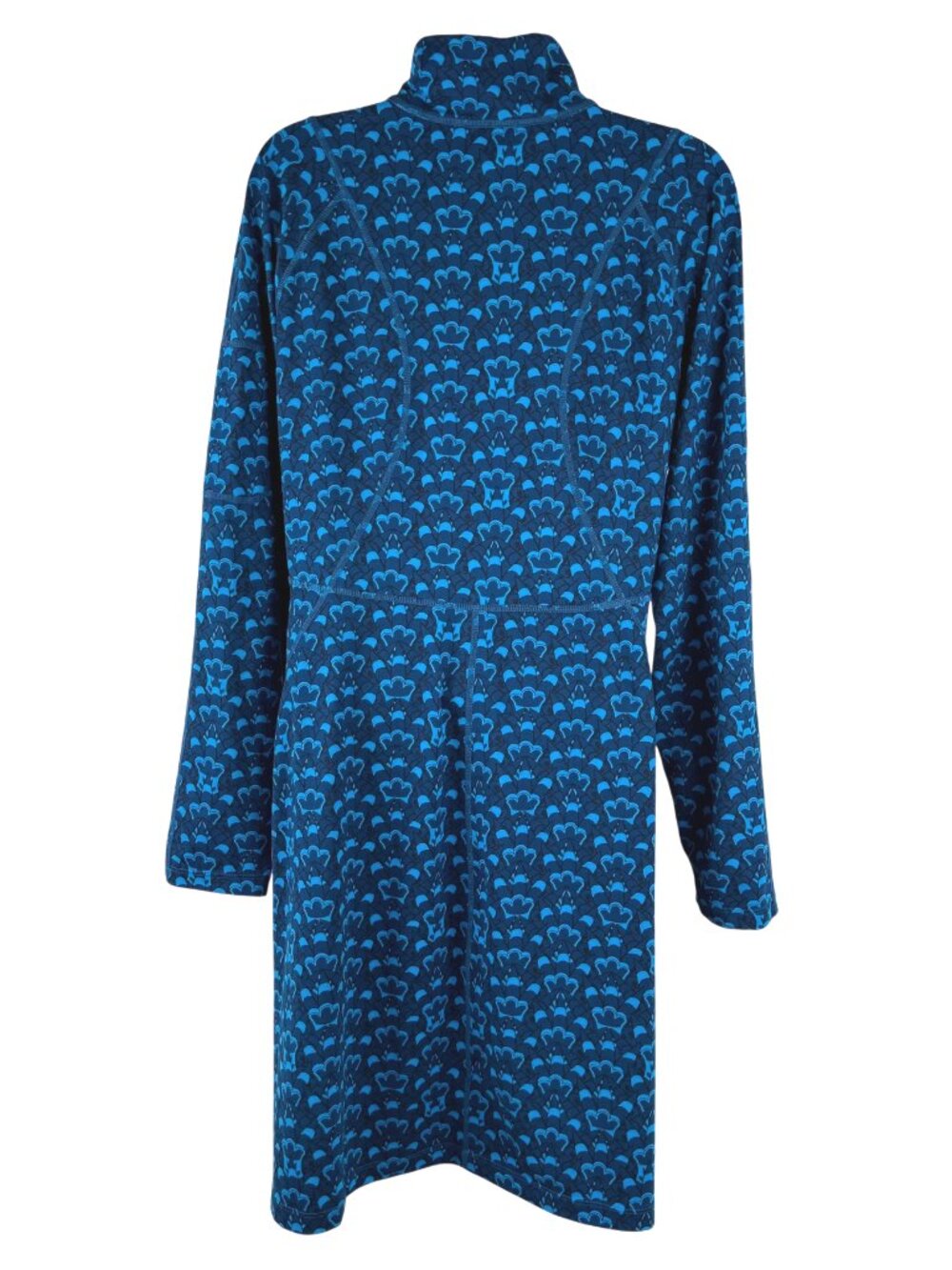 Title Nine Getaway Dress Large Blue Printed 1/2 Zip Long Sleeve Athletic DR-1936 - Picture 7 of 10